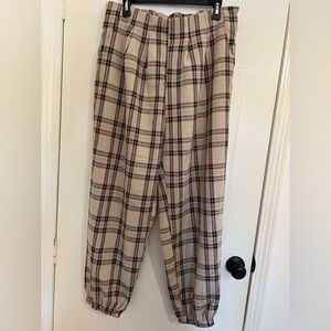 Plaid Beige and Black Pants